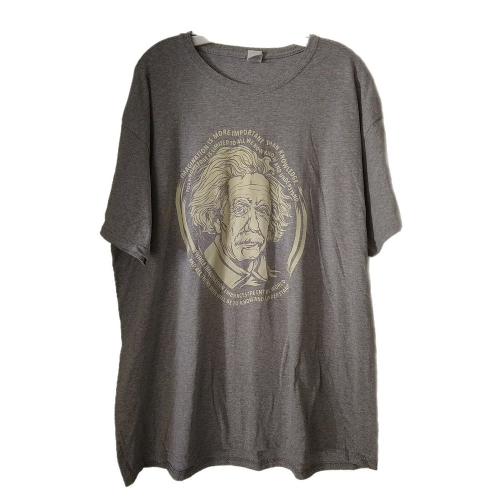 Einstein Gray Men's XL Tee Shirt With Quote On Fruit Of The Loom Tag